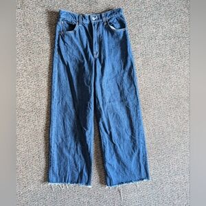 Mother Wide Leg Snacks Cropped Jeans